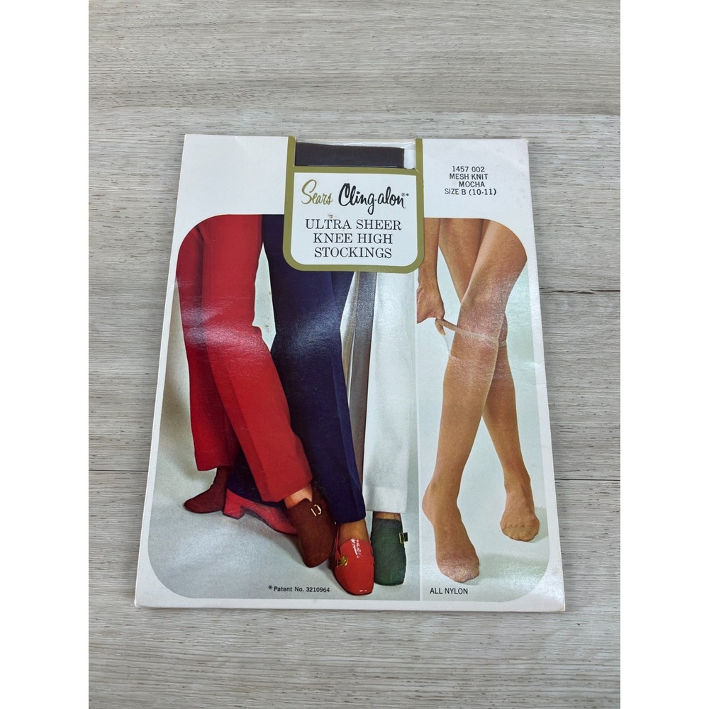 Sears Cling-Alon Ultra Sheer Stockings  Mocha Classic  Size B 10-11‎